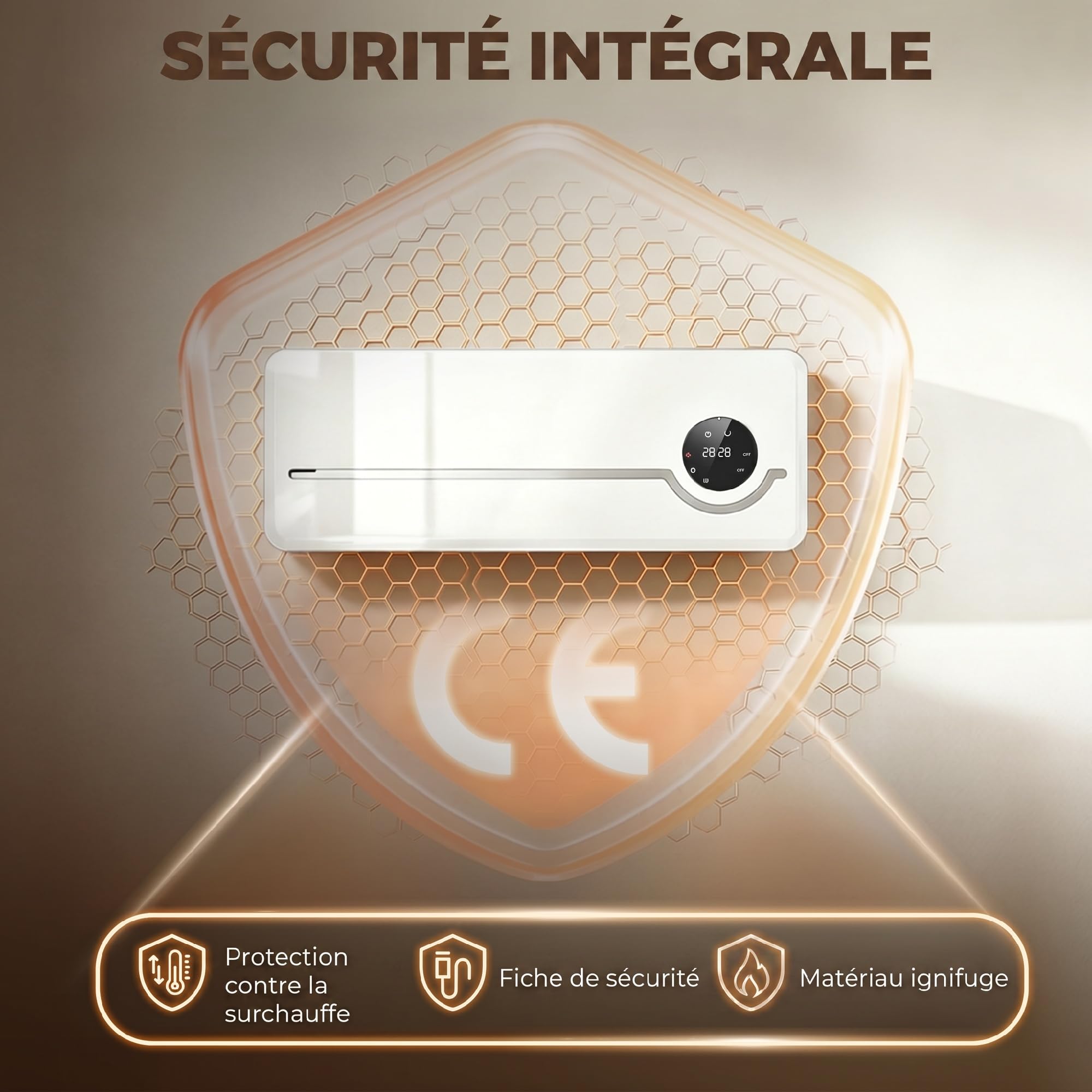 HOMCOM Chauffage Mural en Céramique 1000/2000W Radiateur Électrique Blanc