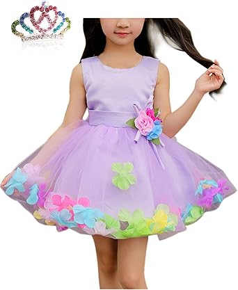 MODETREND Niñas Vestido Princesa Verano Cortos Tutu Sin Mangas con Floral  para Ceremonia Novia Boda Fiesta Cumpleaños Mini Vestido: Amazon.es: Ropa