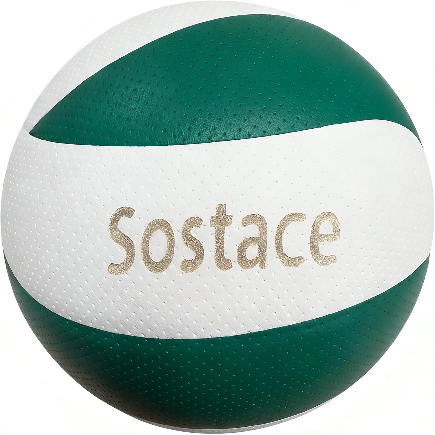 Green PU Leather Volleyball, Official Size & Weight Soft-Touch Training Ball with Cushioned Panels and Stable Flight for Indoor/Outdoor Practice for Adults & Youth