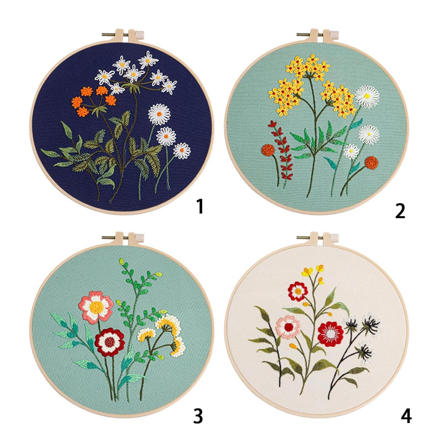 Enakshi Embroidery Kit Cross Stitch Flowers Manual for Beginners