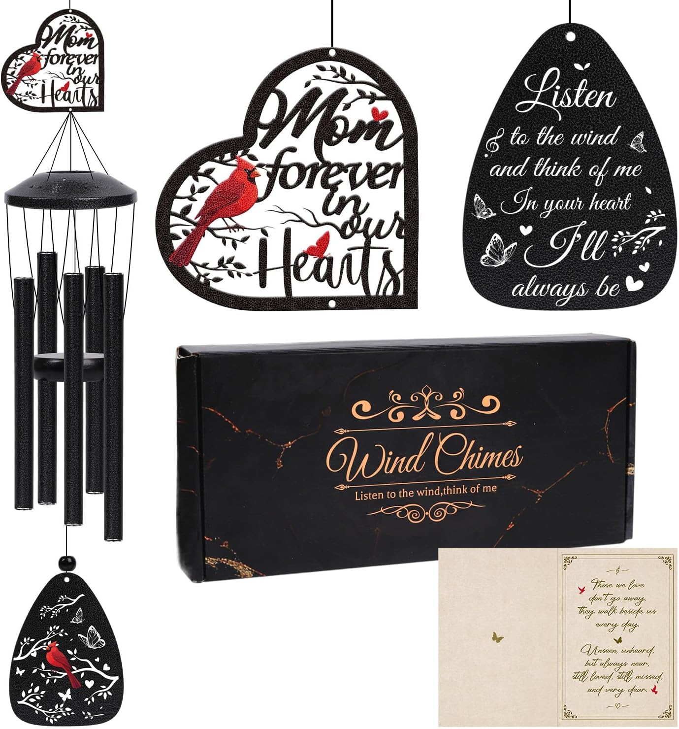 Memorial Wind Chimes for Loss of Mom - Sympathy Wind Chimes for Loss of Loved One Mother Windchimes Bereavement Remembrance Gift in Memory of Mom for Outdoor Garden Patio Christmas Condolence Gift