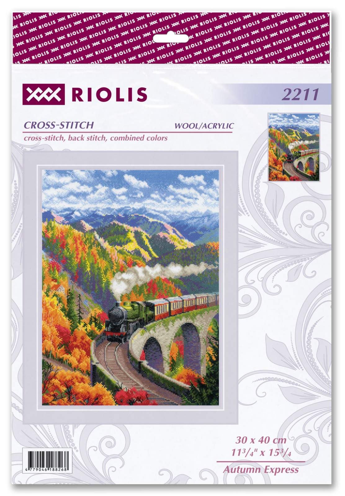 RIOLIS 2211 Herbstexpress Zählmuster-Kreuzstich-Set 29.8 x 40 cm