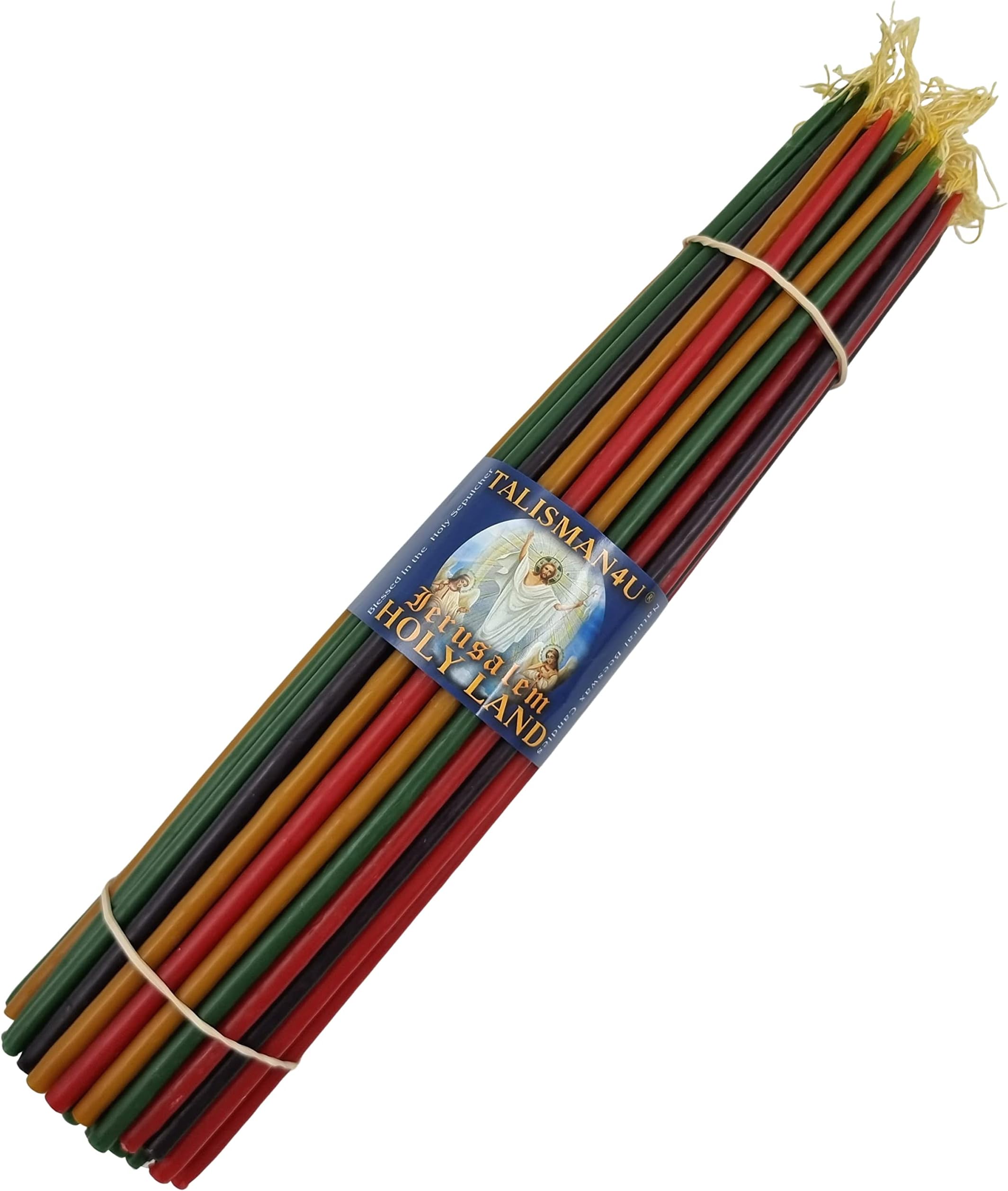 33 Beeswax Colored Taper Candles 11 inch Tall Thin Scented Candles for Church Home Decor Holidays Jerusalem Holy Land Candle Set