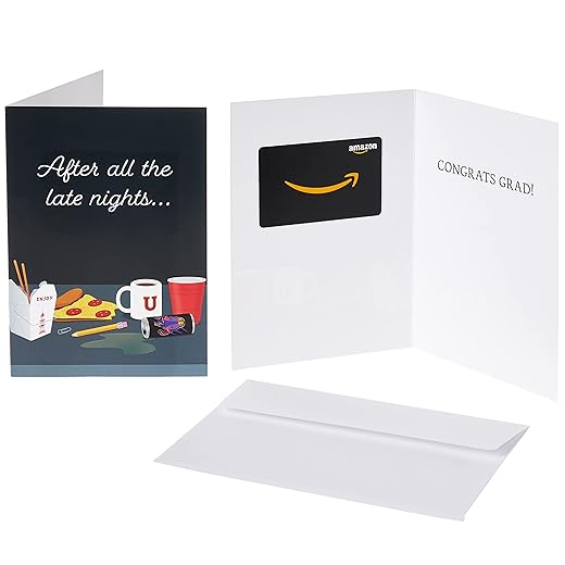 Amazon.com Gift Card for any amount in a Graduation Desk Greeting Card