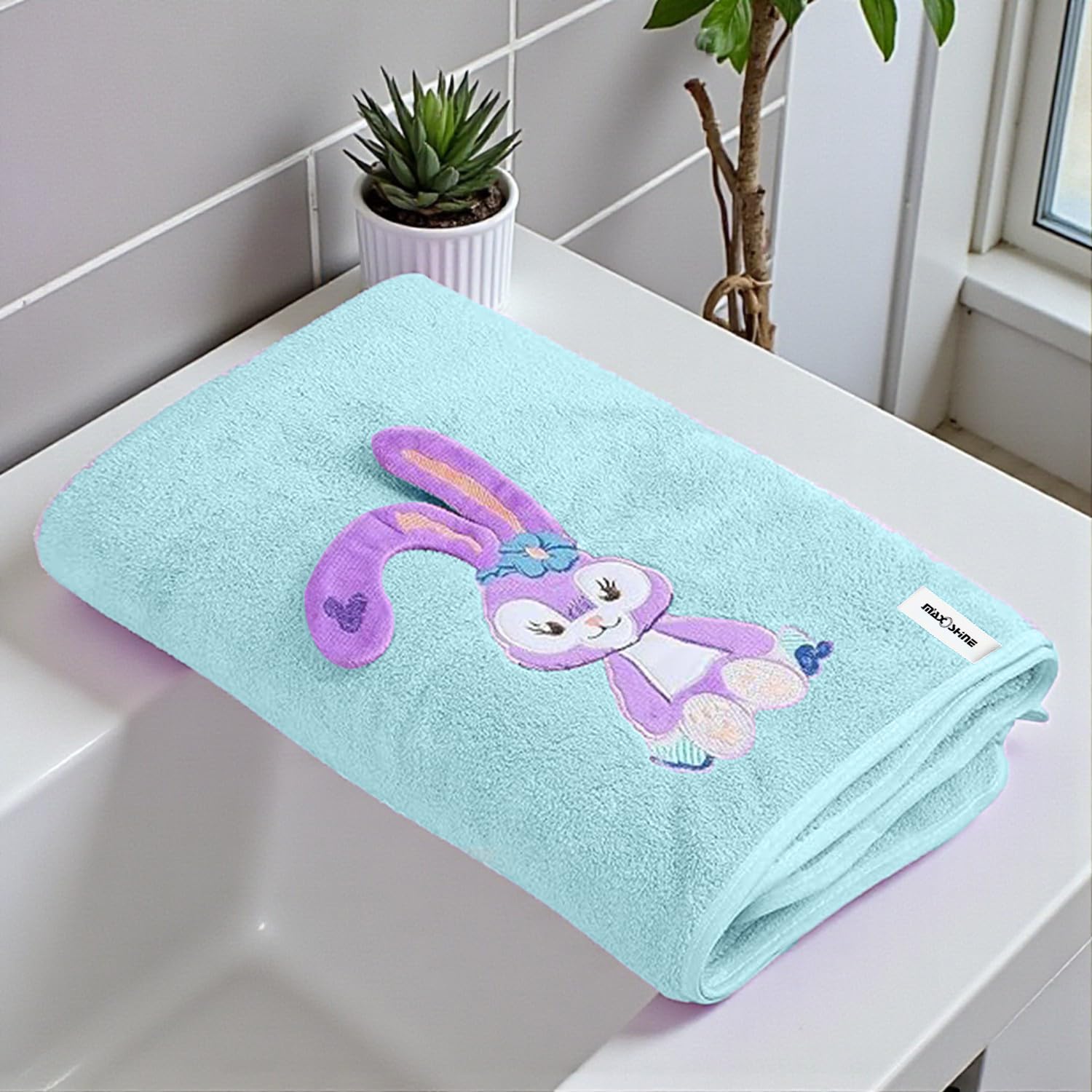 MAXOSHINE Microfiber Kids Bath Towels Quick Dry Super Absorbent Super Soft Bath Towel for Babies Toddler-Baby Towel for Boys and Girls (Green, Pack of 1)