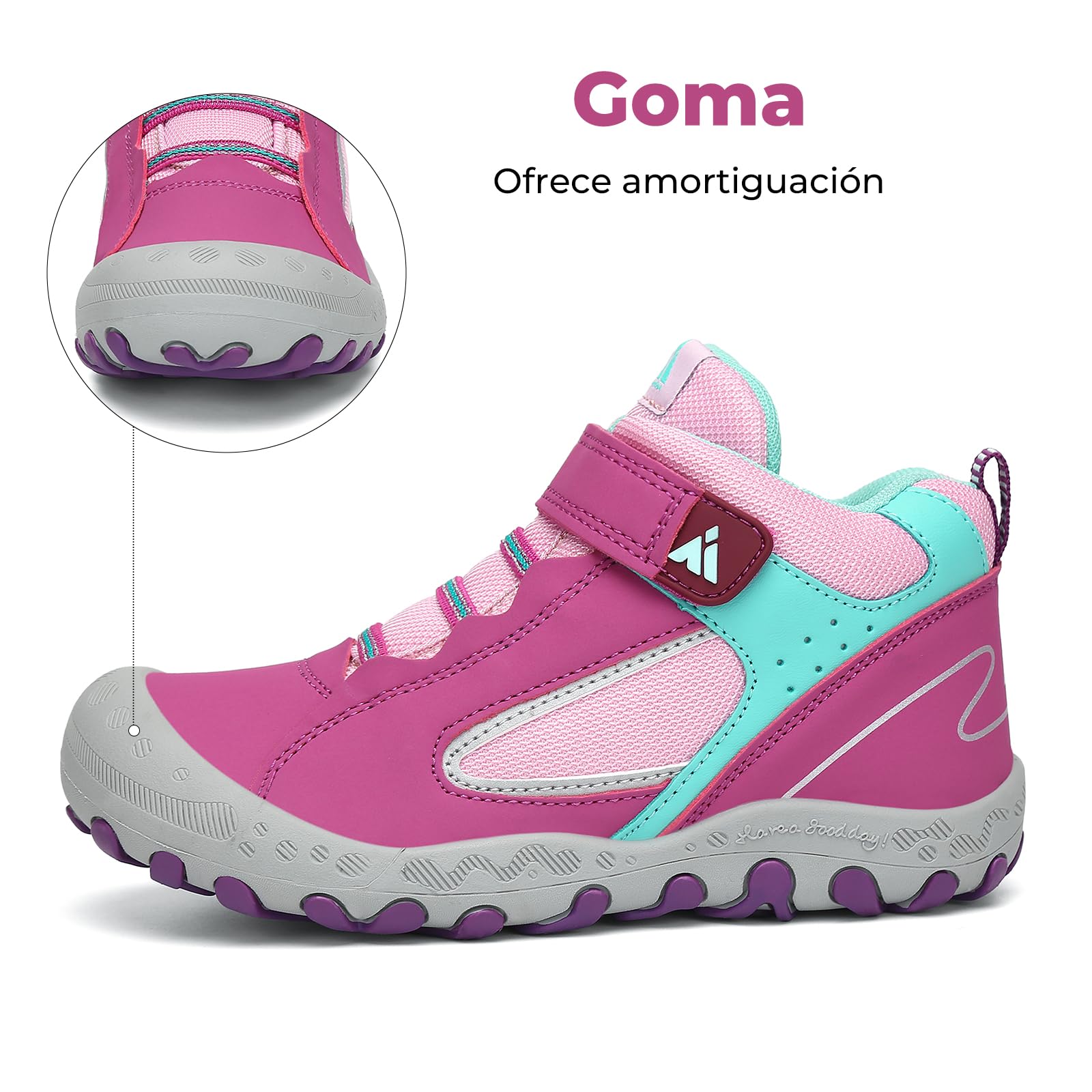 Mishansha Unisex Niños Zapatos de Senderismo para Antideslizante y Ligero Botas para niña Botas de Montaña — view 4