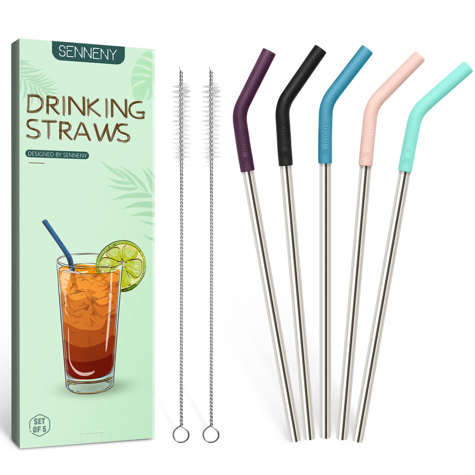 Photo 1 of Senneny Stainless Steel Straws Set (5-Pack)