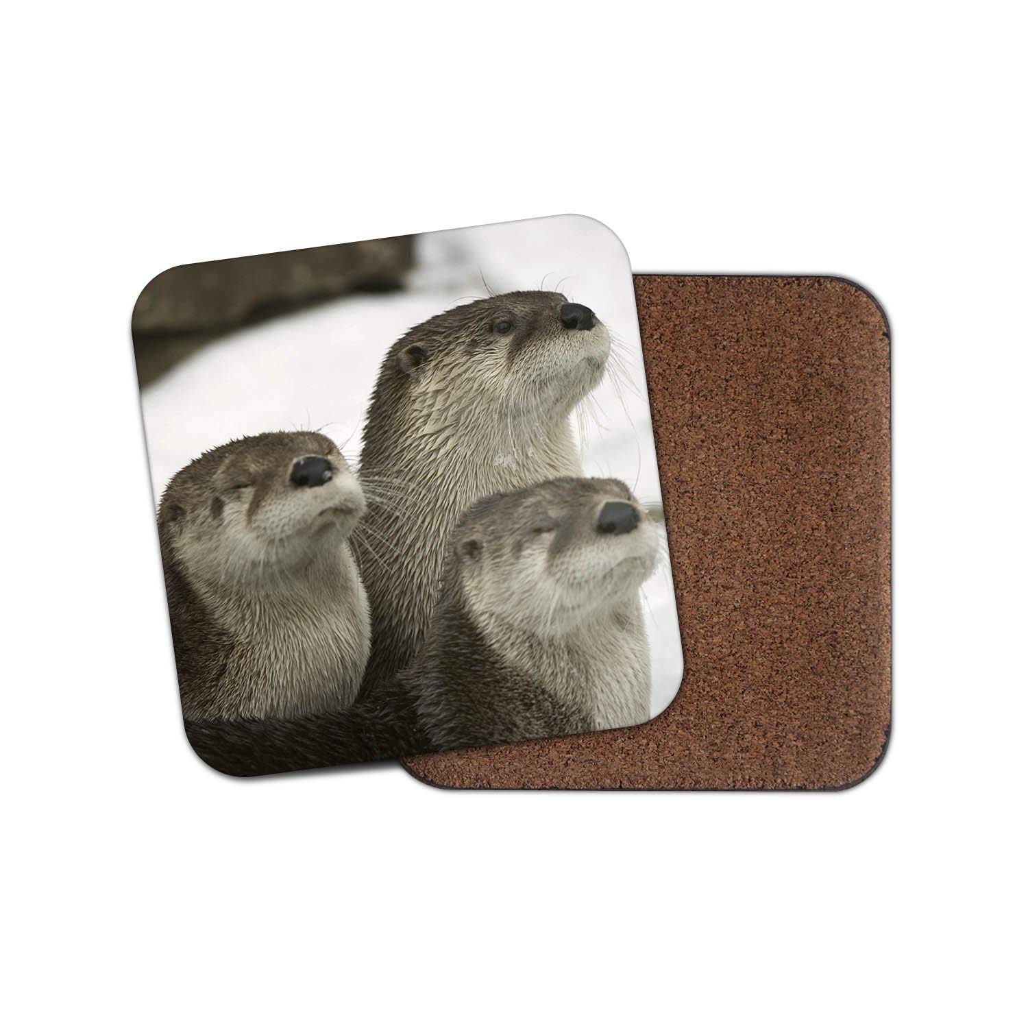 Destinationvinyl Multicolor 1 X Cute Otters Drinks Coaster - Marine Wild Animal Sea Beautiful #8534