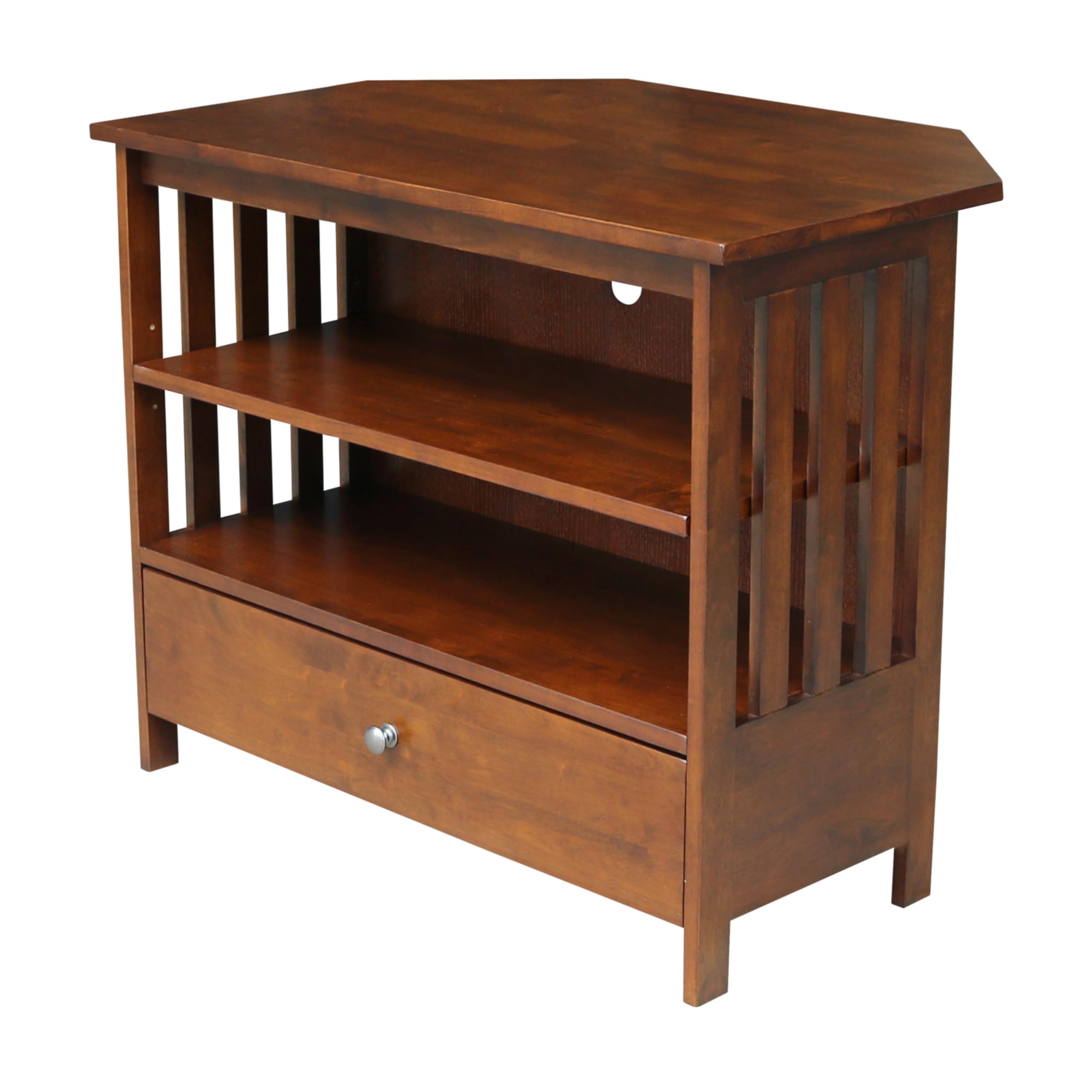 IC INTERNATIONAL CONCEPTS Solid Wood Mission Corner Enteinment/TV Stand, Espresso
