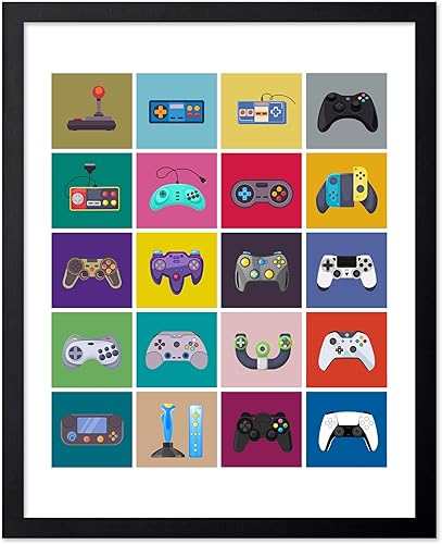 Monem Art - Póster de control de videojuegos, diseño de pared de consola de juegos retro o decoración de dormitorio de niños, arte pop art o