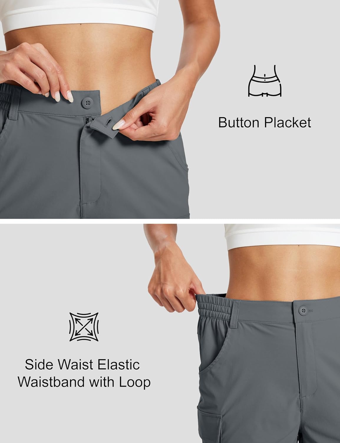 MAGCOMSEN Women's 7" Hiking Cargo Shorts Quick Dry with 5 Pockets Lightweight Water Resistant Golf Casual Summer Travel