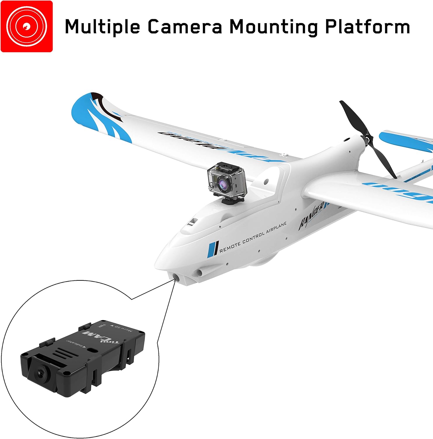 VOLANTEXRC RC Plane Glider Ranger 1600 PNP Version (Transmitter, Battery, Charger and Reciever Not Included), 1600m FPV Remote Control Airplane for Adults (EXA75707P)