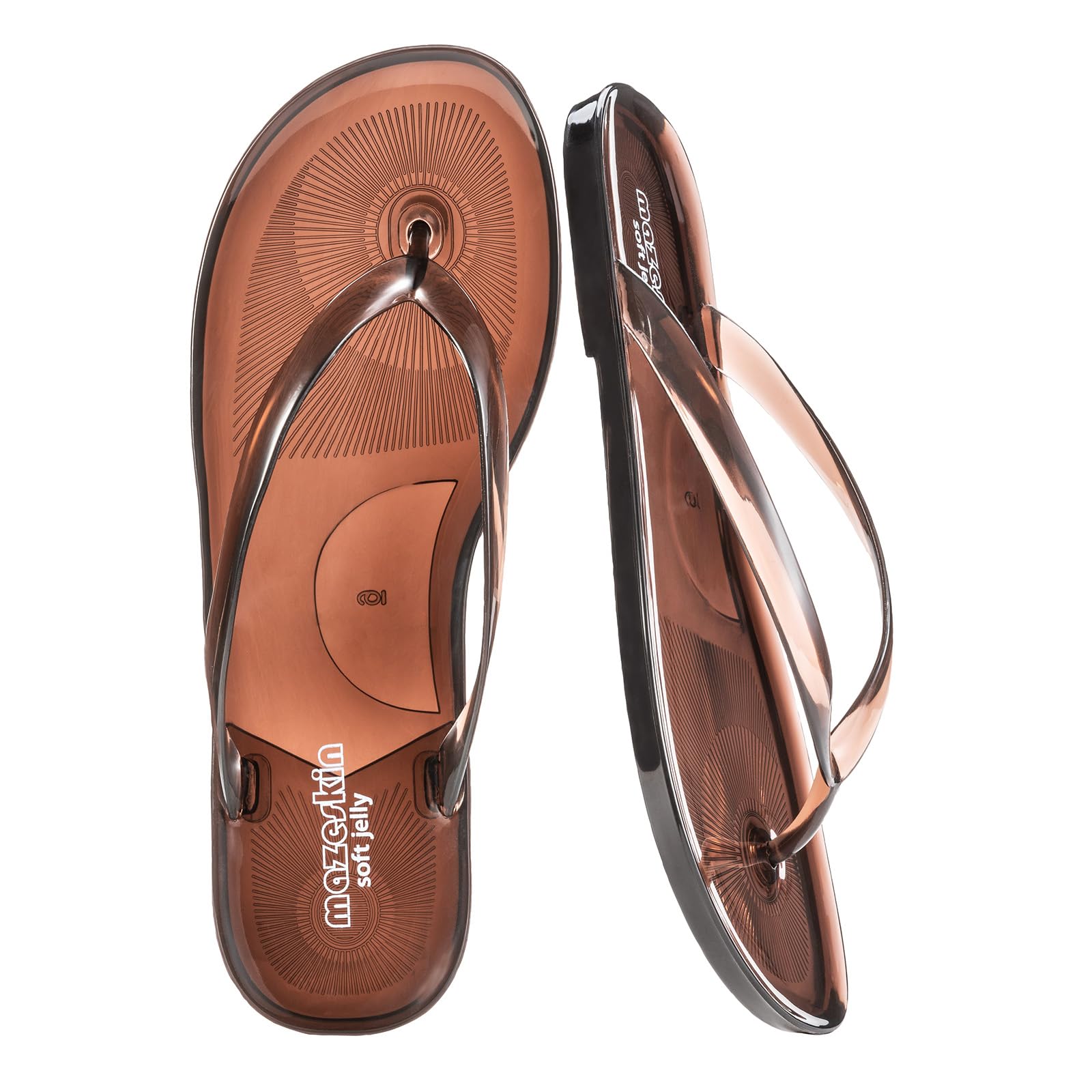 mazeskin Womens Jelly Flip Flops Soft Flexible Thong Sandals