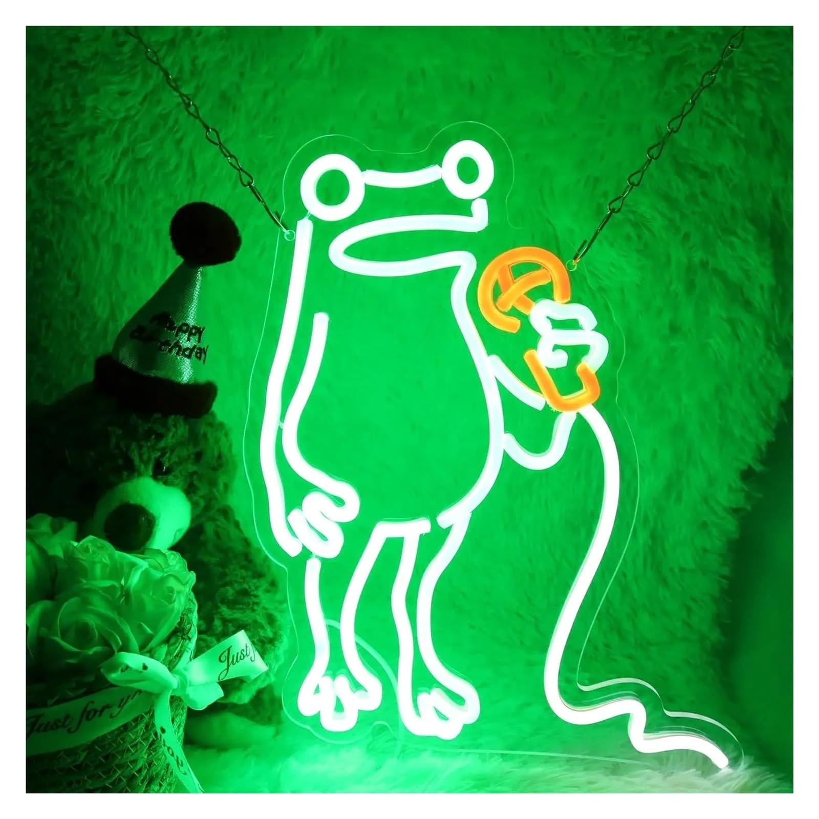 SHOUXI Sign Lamp Frog Singing Neon Lights for Bar Pub Music Studio Man Cave Concert Party Decor 48x42cm