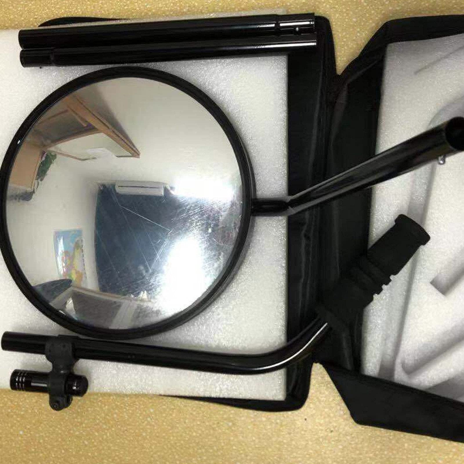 Espejo de inspección de bajos de vehículos - Espejo de seguridad de 30 cm de diámetro con ruedas, luz LED, equipo visual para vehículos con mango telescópico para talleres mecánicos, mecánicos e insp