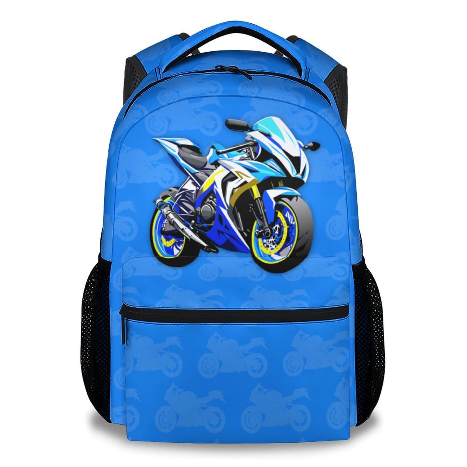 XaocNyx Bookbag for Boys, 17 Inch Motorcycle Backpacks for Elementary Middle, Cute Kids Backpack for School Travel
