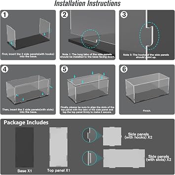 Acrylic Display Case for 1/18 Diecast Model Cars for Lego Cars 75380 - Assemble Dustproof Thickened Clear Display Box Cabinet (White, 35x15x15 cm)