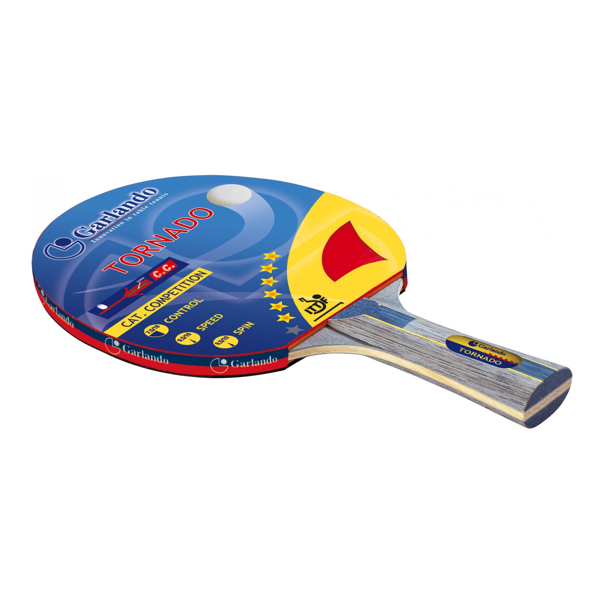 Garlando Racchetta da Ping Pong Tornado (6 Stelle) Multicolore