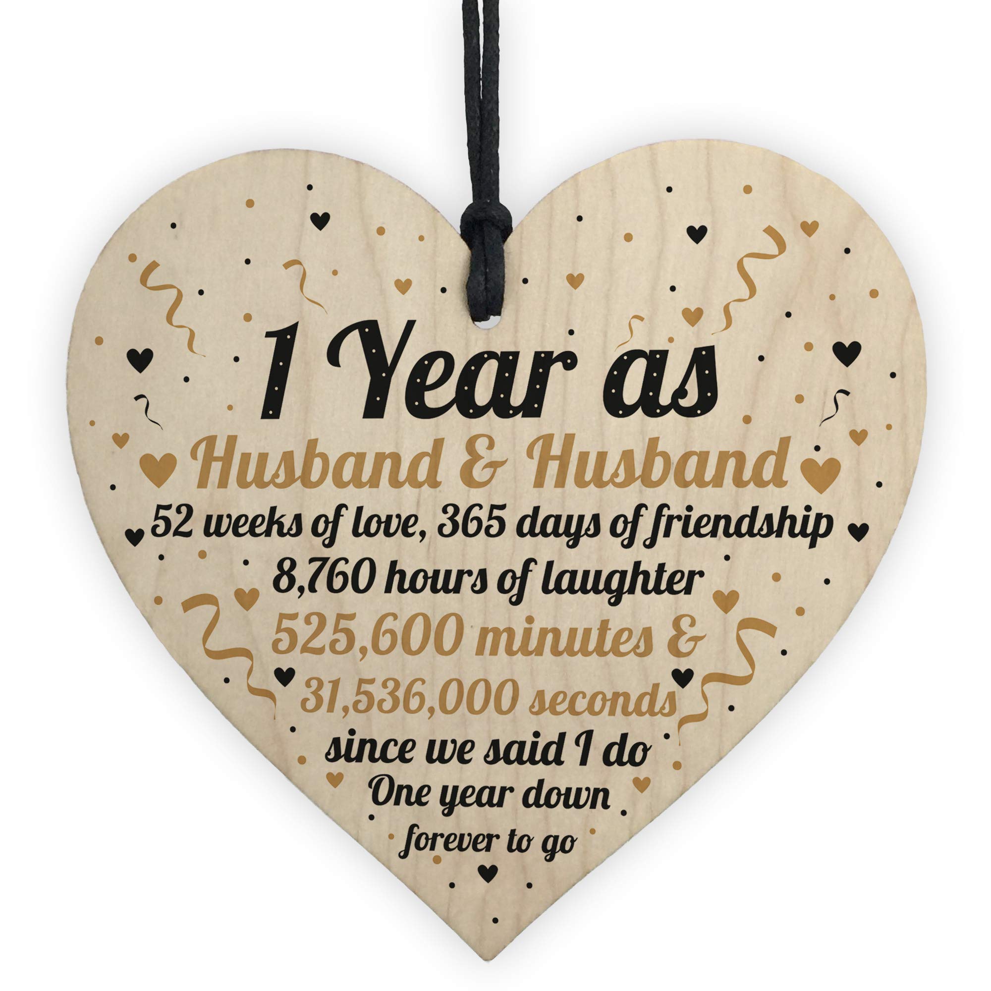 Red Ocean 1st Wedding Anniversary For Husband Wooden Heart Anniversary Husband