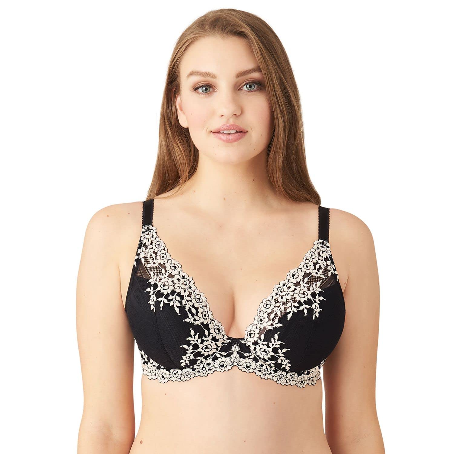 Wacoal Lace Plunge Underwire Bra - Black - 32C