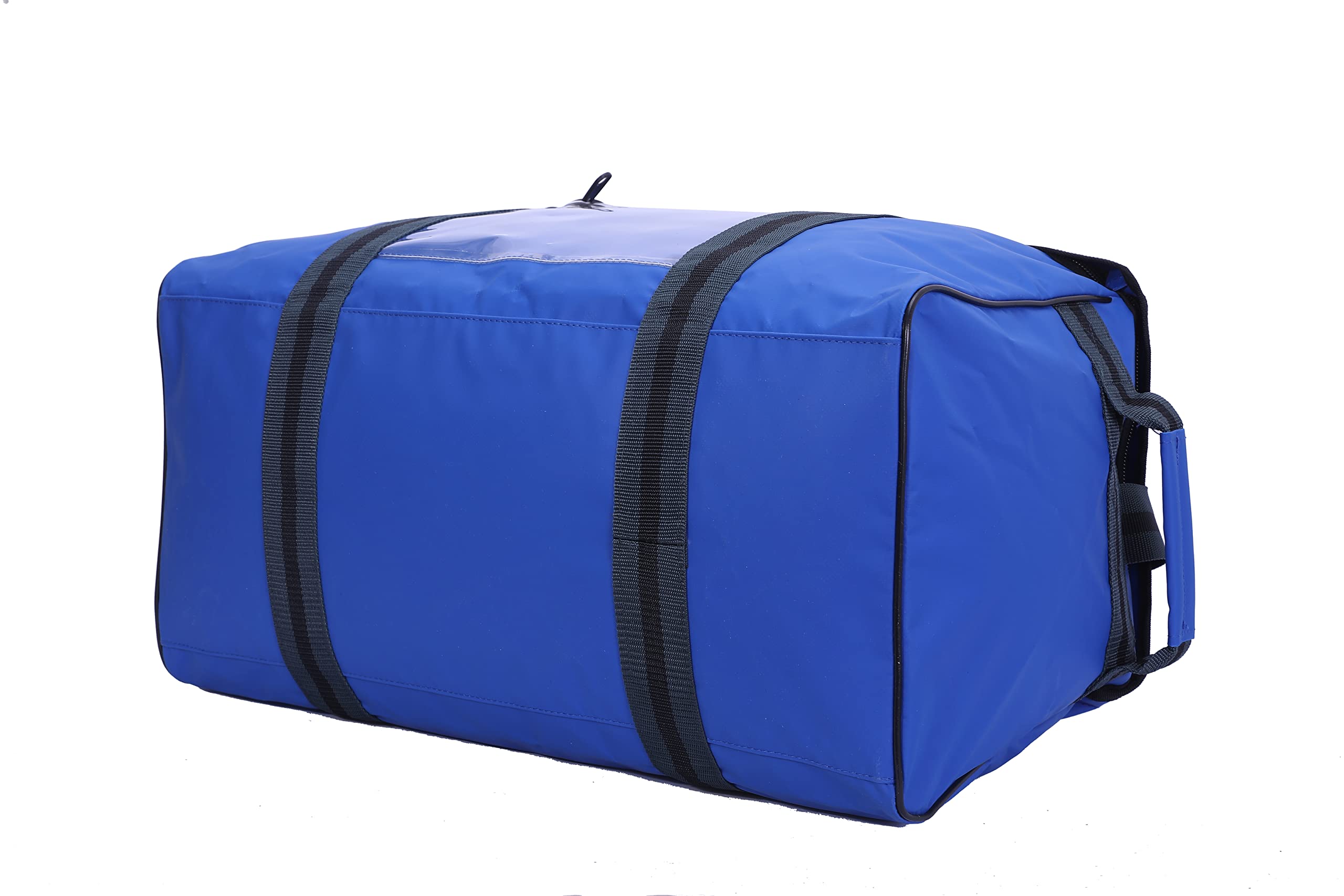 Borsone in PVC blu 60L 64'' - blu per esterni, campeggio, sport, petrolio e gas, sport acquatici (nero), Blu, 60 L 61 cm