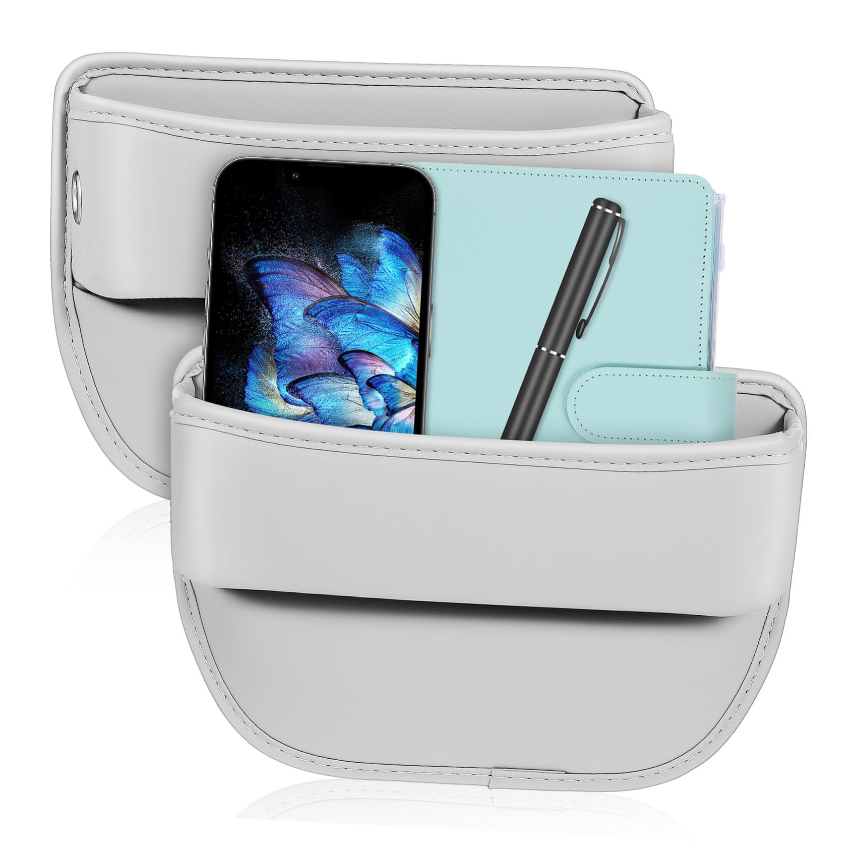 Hemobllo 2 piezas Organizador para Coche Resistente Relleno para Huecos de Asiento Almacenamiento y Multifuncional para Teléfono y Snacks Unidades