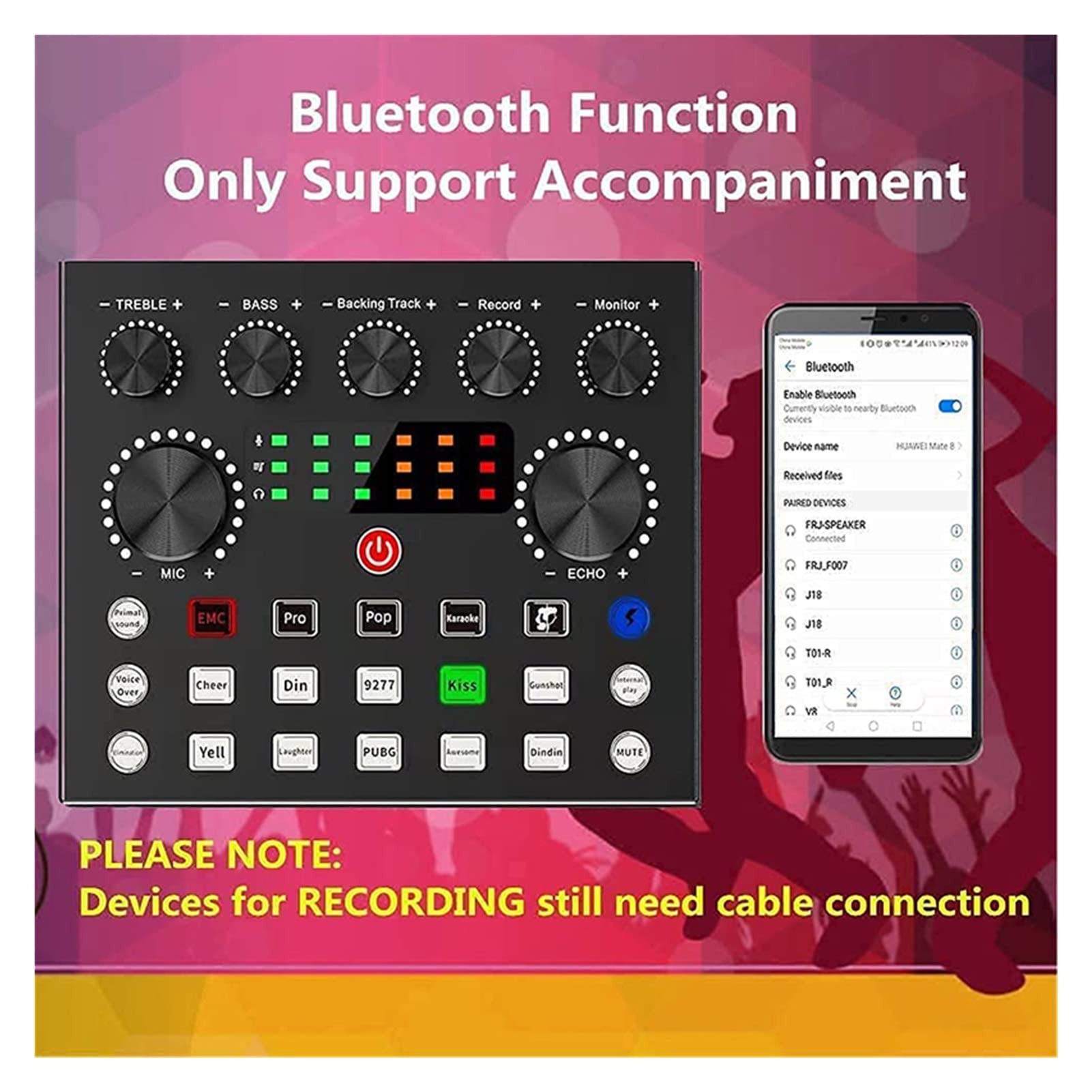 Attrezzatura per DJ per Feste Scheda Audio 10 Effetti sonori Riduzione del Rumore for Mixer Microfono cambiavalutato con interfaccia Audio Registrazione Phantom Power(Option 2)