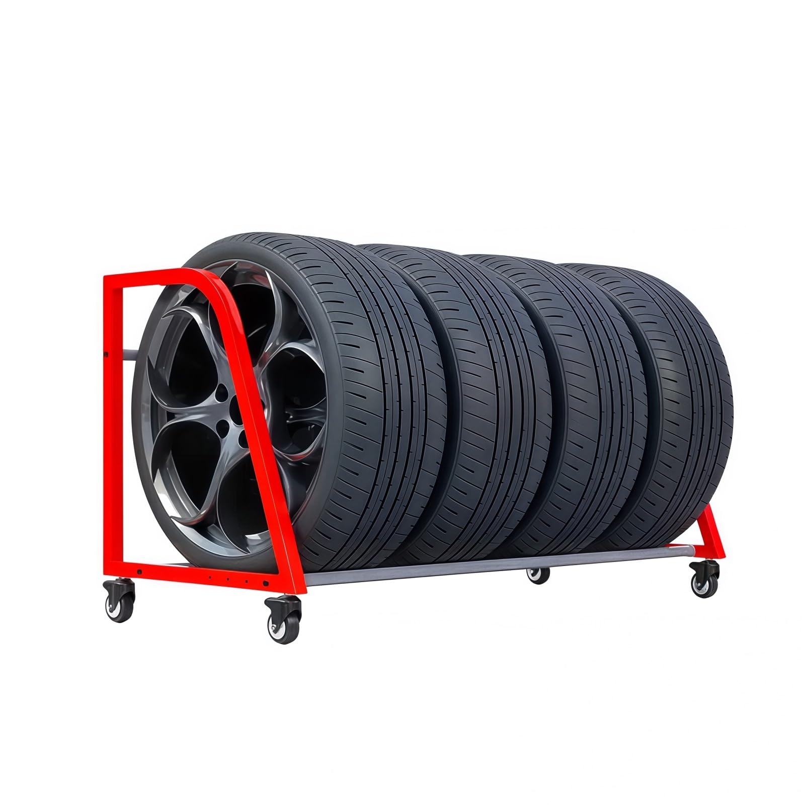 AKFNCJE Tire Rack With Wheels, Adjustable Heavy Duty Tire Storage Rack