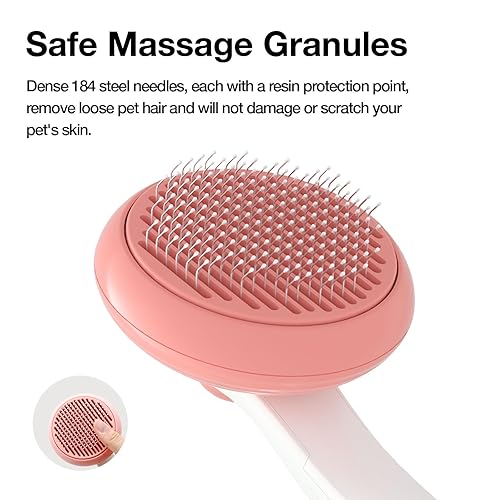 Miniatura 3 de Cepillo Slicker para gatos y perros, cepillo autolimpiante de aseo de mascotas para desprendimiento, cepillo de eliminación de pelos para gatos que