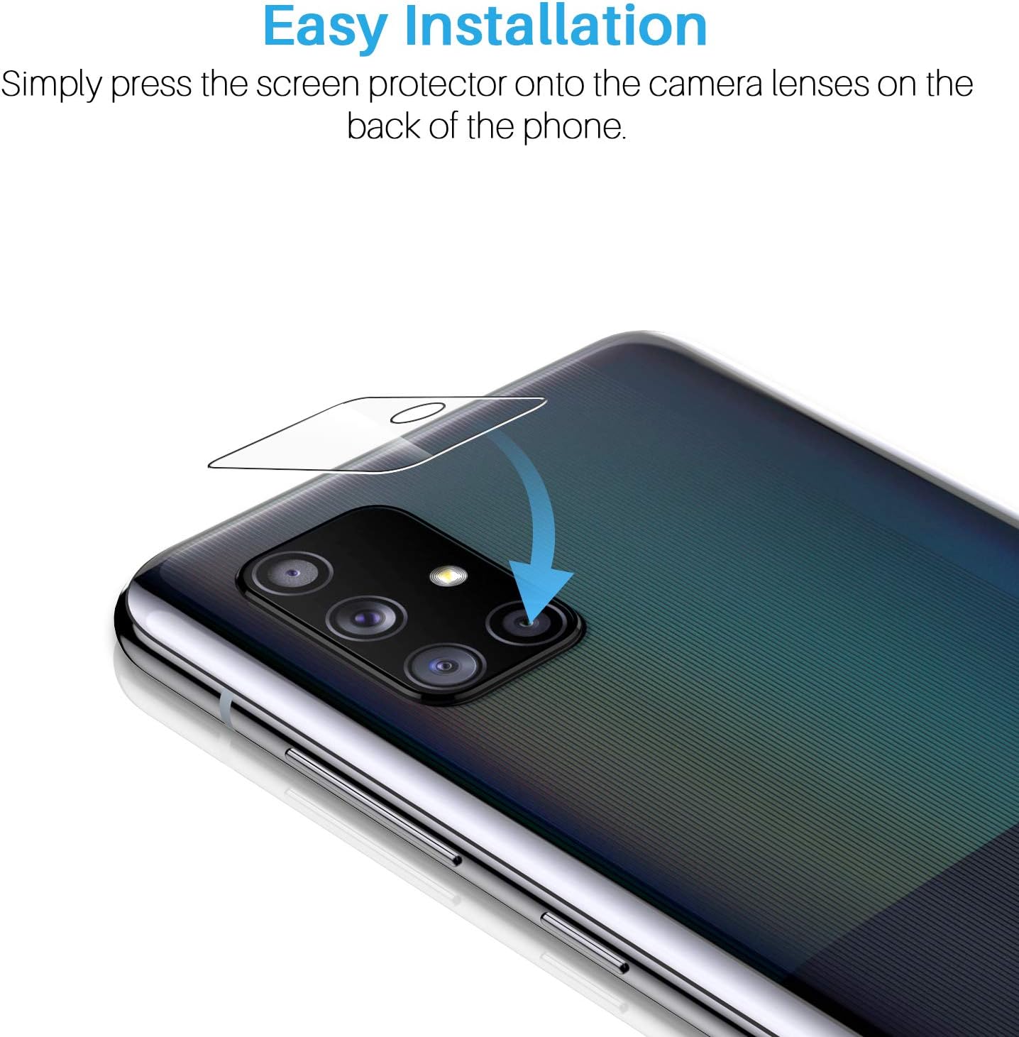 6 Pack LK 3 Pack Screen Protector + 3 Pack Camera Lens Protector Compatible with Samsung Galaxy A71 5G/5G UW/4G, Tempered Glass, HD Ultra-Thin