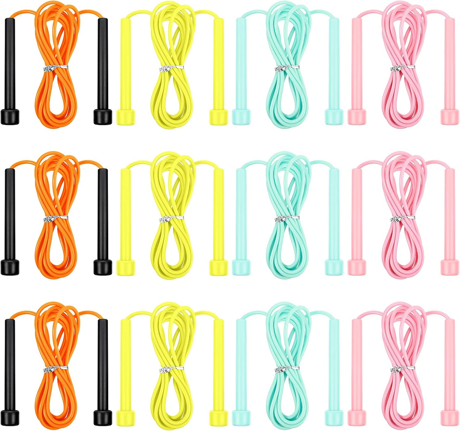 Amazon.com: 12 Pieces PVC Jump Rope Bulks for Kids Jump Ropes for ...
