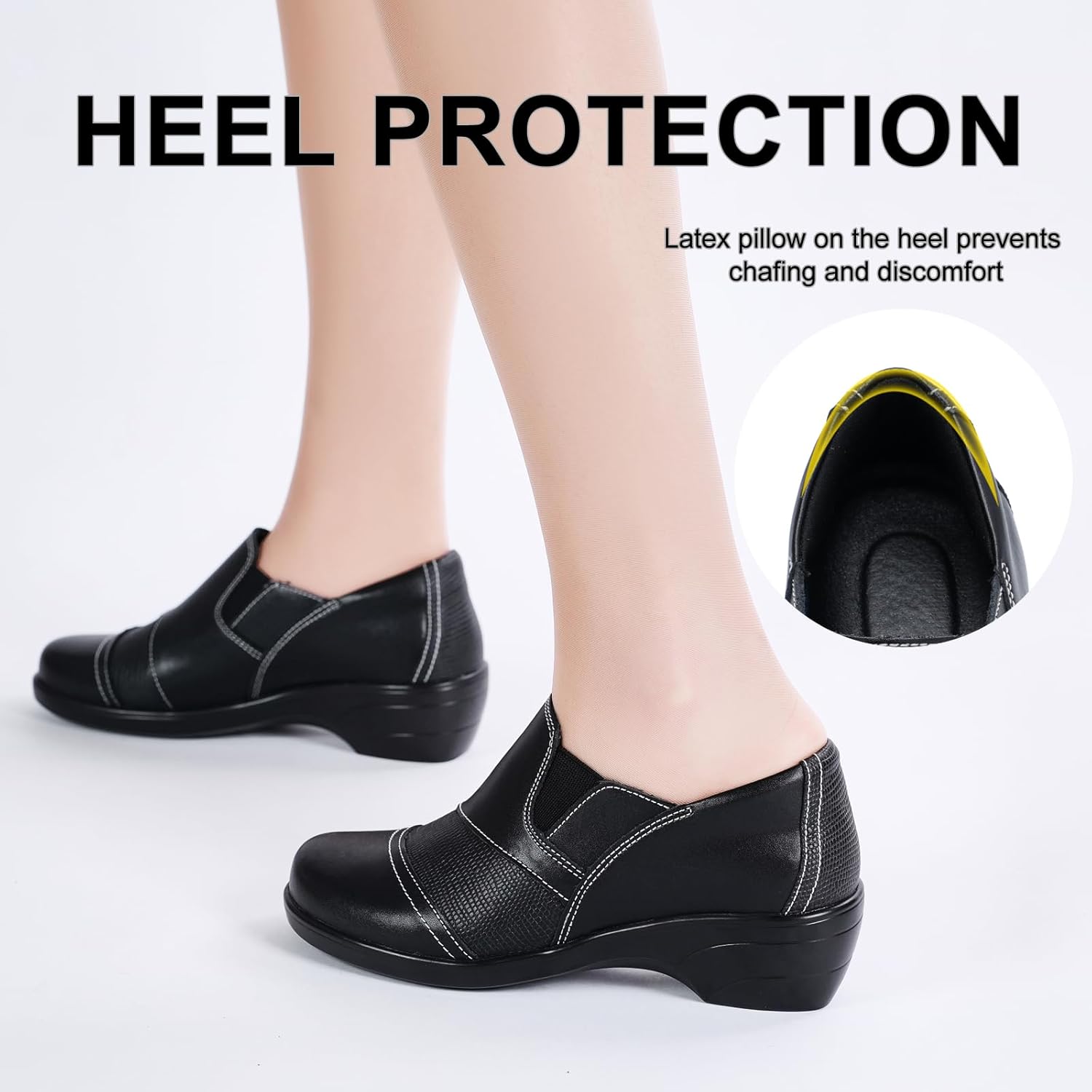 Loafers for Womens Comfort Leather Slip On Dress Shoes for Office Business - Image 4