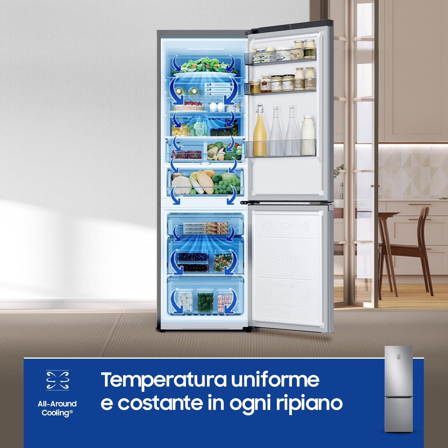 Samsung RB34C775CS9/EF, 344 L, SN-T, 8 kg/24h, C, Fresh Zone compartiment, Acier inoxydable