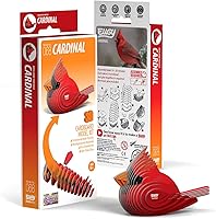 Vista 2 de EUGY 068 Cardinal - Rompecabezas de papel 3D ecológico [nuevo sello]