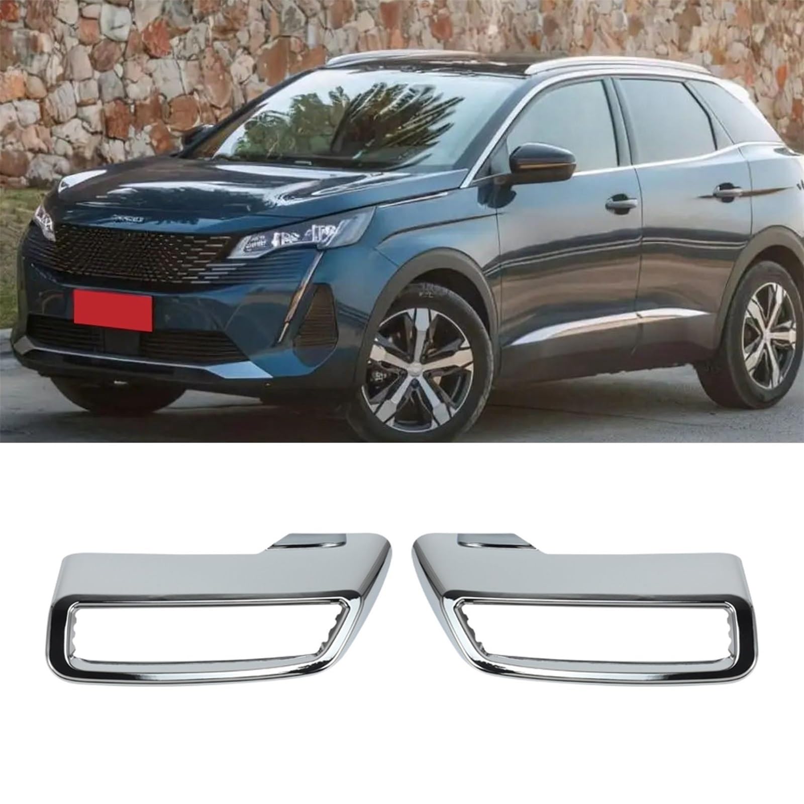 Copertura del tubo terminale del silenziatore di scarico posteriore in ABS compatibile con Peugeot 3008 5008 Allure 2017-2023 Accessori for terminali di scarico decorativi for auto