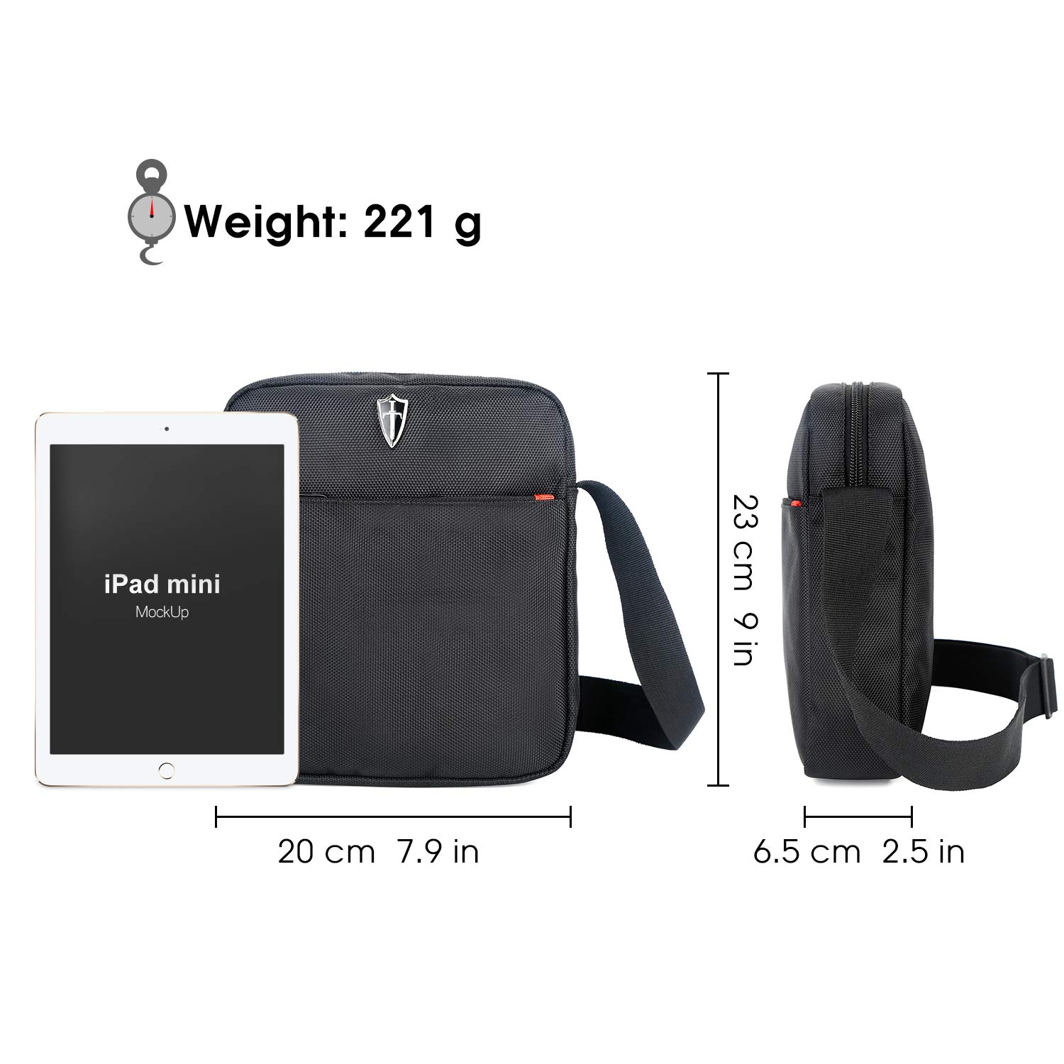 Victoriatourist V5006 Vertical Messenger Bag for iPadMini & Tablets