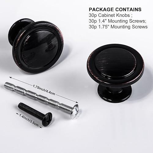 Miniatura 2 de NORTHERN BROTHERS Paquete de 30 pomos para gabinetes de cocina, pomos para cajones de aparador de 1-14 pulgadas, manijas de puerta de gabinete para