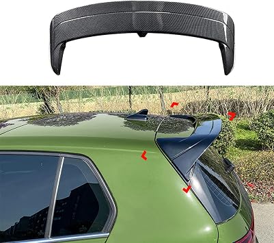 Rear Trunk Spoiler Compatible with Golf 8 MK8 GTI R GTD Clubsport CS, Carbon Fiber Pattern Trunk Spoiler Wing HDirect
