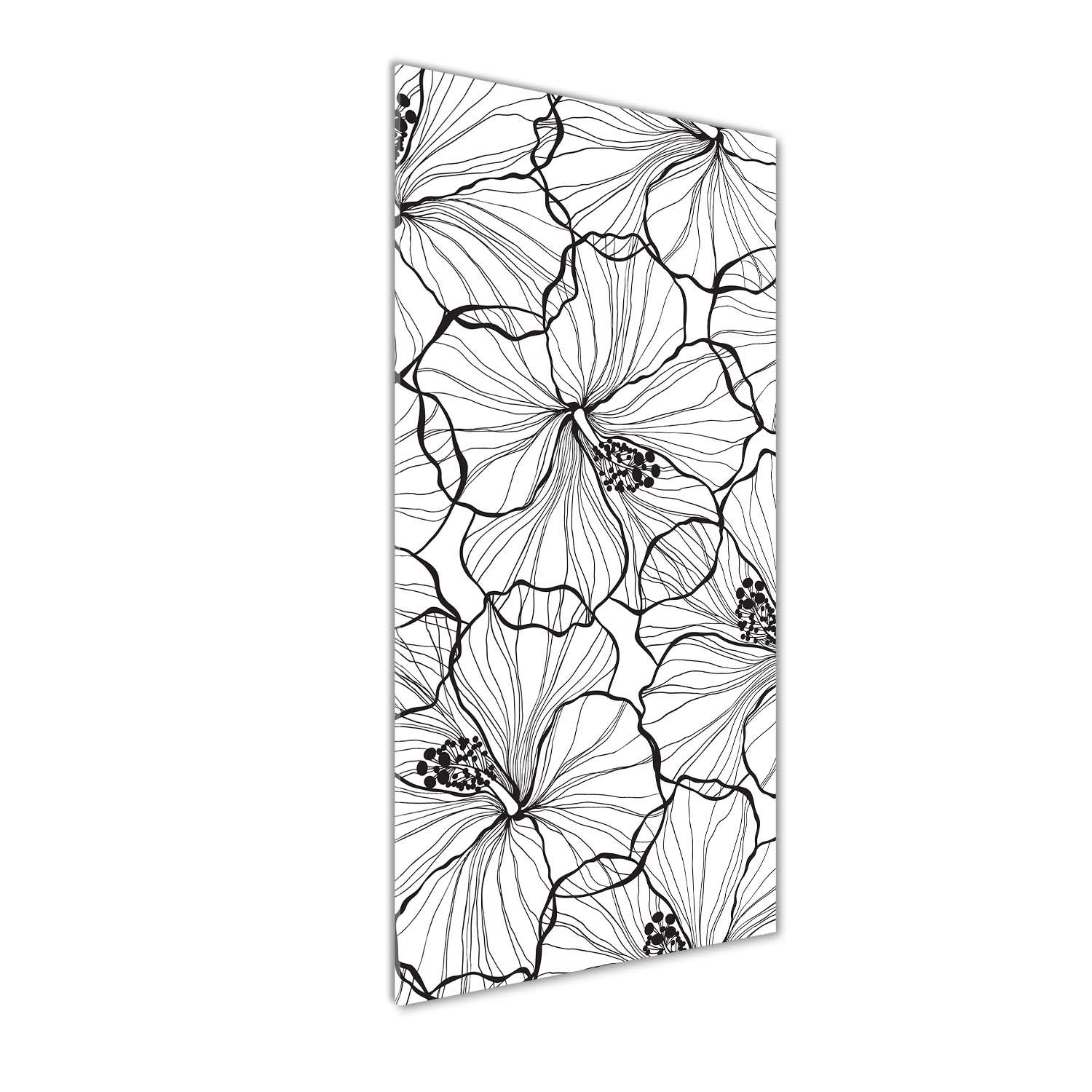 Fleurs et plantes hibiscus noir et blanc pour dynamiser un mur vide