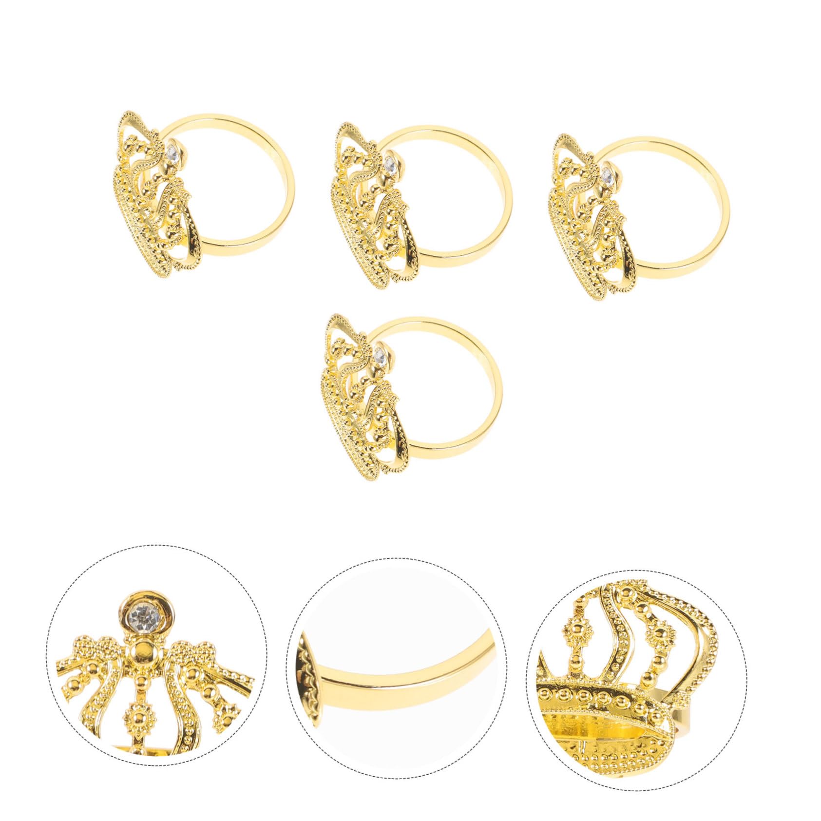 IMIKEYA 12pezzi Anelli Per Tovaglioli Dorato Forma Di Con Strass Decorazioni Eleganti Per Matrimoni e Feste Di Portatovaglioli Per Tavoli Da Pranzo