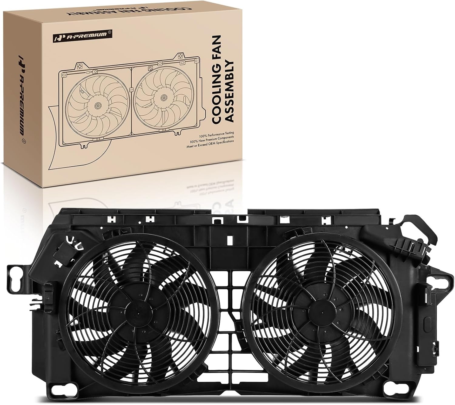 A-Premium A/C Condenser Fan Assembly Compatible with Select Mercedes-Benz Models - NCV3 Series Sprinter 2500 3500 2010-2018, Sprinter 3500XD 2018 - Replace# 683058068743