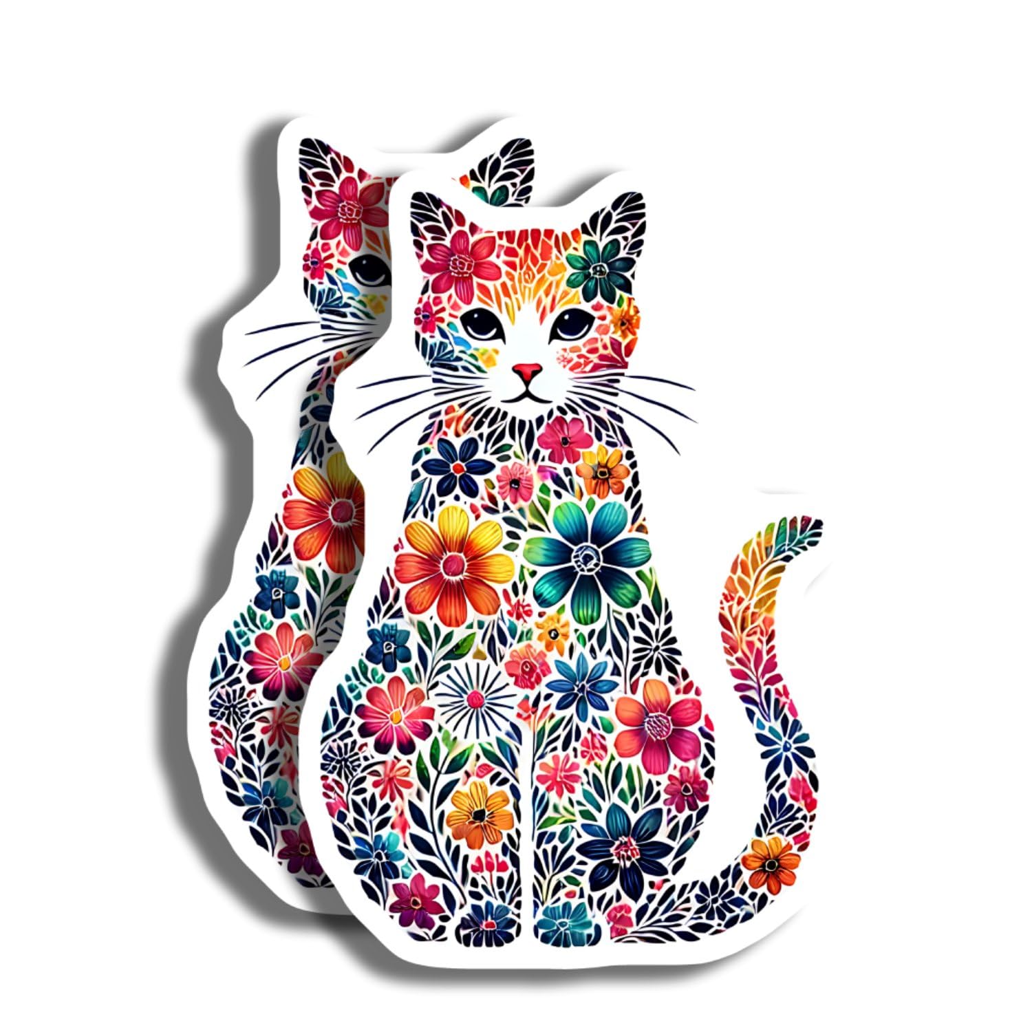 Cadeau pour amoureux des chats avec cet autocollant mignon au style artistique unique