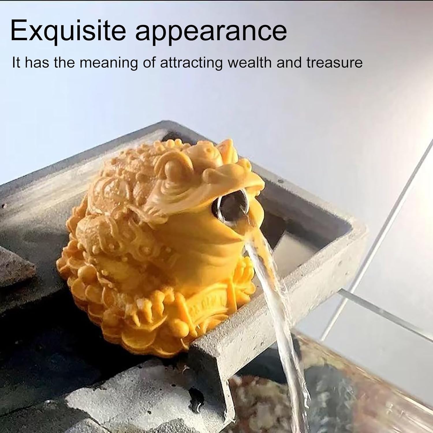 Garden Pond Spitters, Lucky Money Frog Water Spitting Fountain Decor, Polyresin Waterscape Sculpture, Great Combo for Pond, Small Water Garden(8.2 * 7.2 * 6.8cm/3.2 * 2.8 * 2.7in)