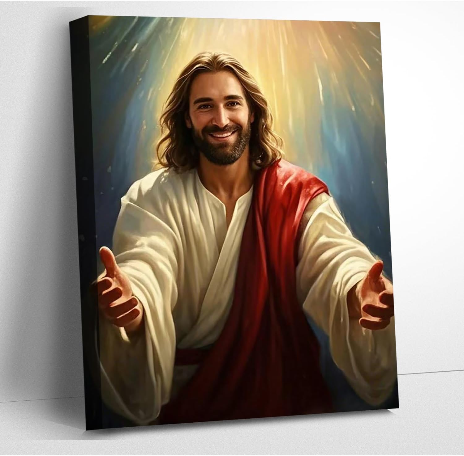 Belltutu - Jesus Christian Canvas Wall Art God's Healing Hand and Gentle Smile Portraits of Jesus Christian Religious Murals Home Decoration