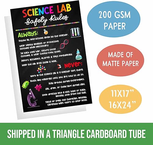 Miniatura 2 de Jinniee Science Lab Safety Rules Science Classroom Decorations Science Posters Classroom Decor for Teachers Elementary Middle School Science Lab