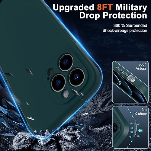 Miniatura 6 de DEENAKIN Funda magnética de silicona para iPhone 12 Pro Max con protector de pantalla, compatible con MagSafe, protección de cámara, funda