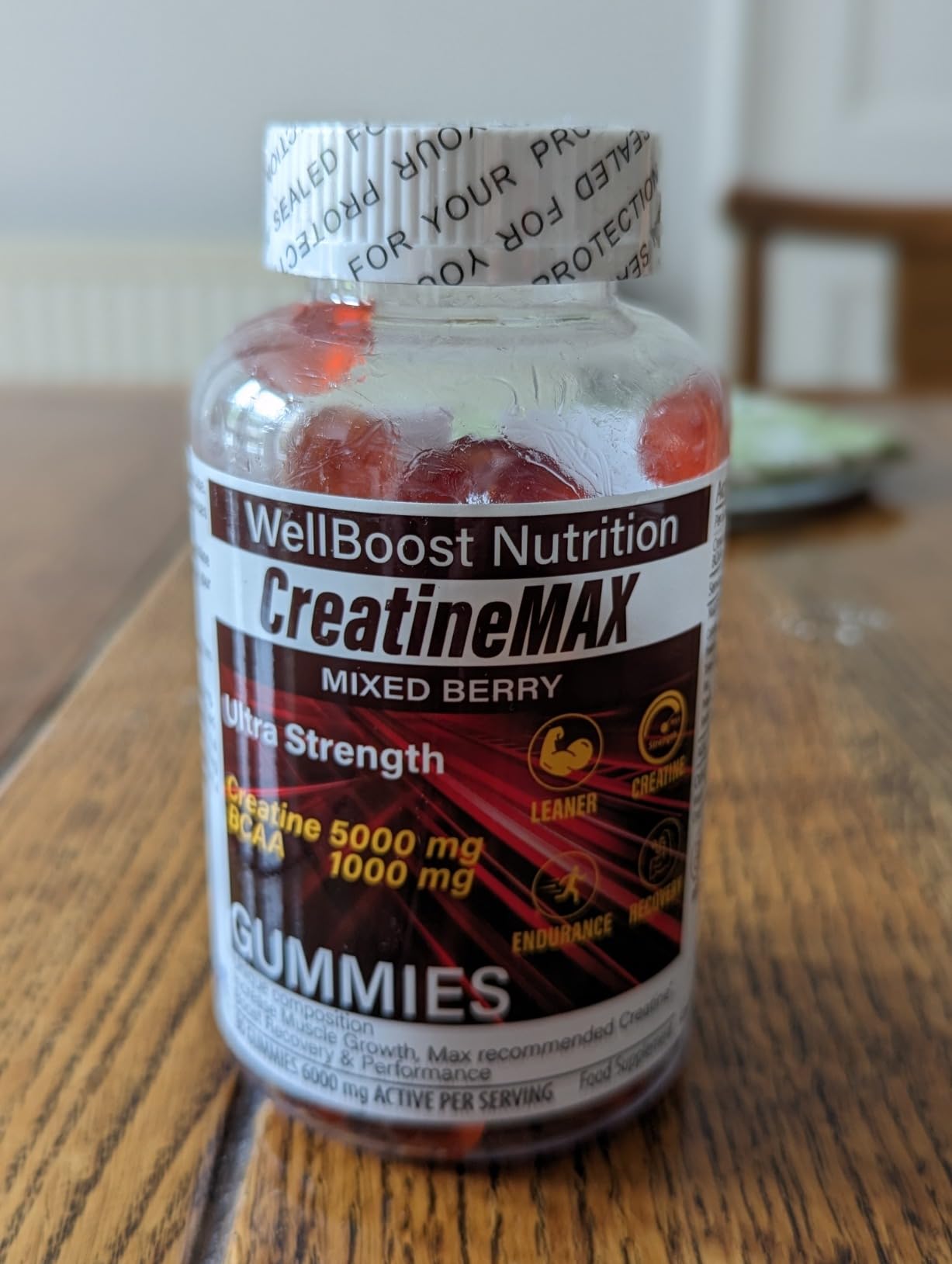 Creatine MAX 90 Gummies 5000mg Creatine Monohydrate, 1000mg BCAAs per
