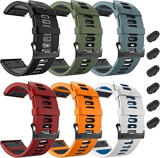 26mm Quick Fit Straps for Fenix 7X Pro Band,Sport Silicone Bands Replacement Compatible for Garmin Tactix 7 Pro Fenix 6X Pro Fenix 5X Plus Fenix 3 HR Descent Mk2i Enduro 2 Tactix Delta
