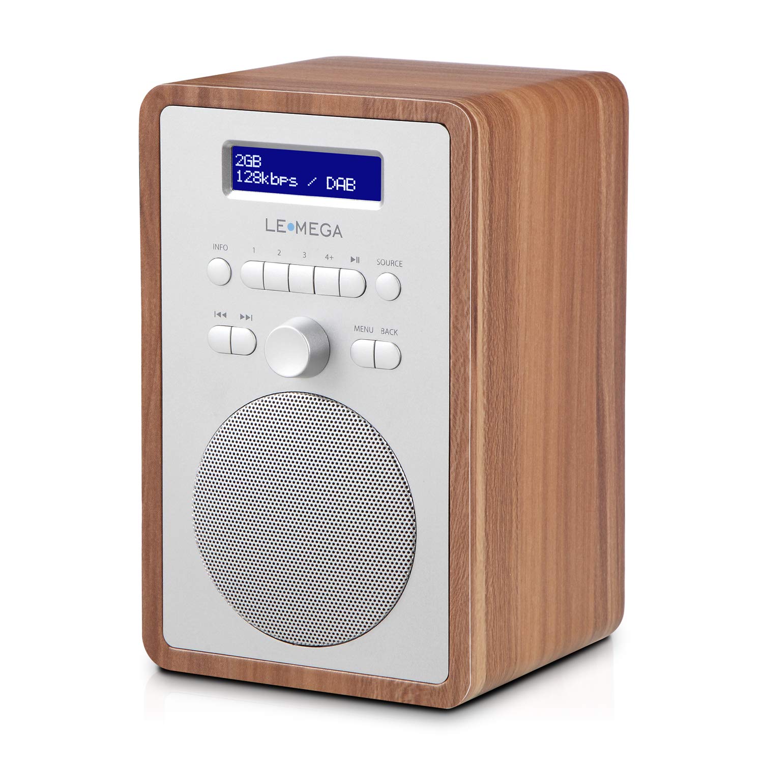LEMEGA CR2+ DAB/DAB+ Digitalradio,UKW-Digitalradio,DAB-Radio Netzbetrieben,Doppelter Wecker,Küchen-Schlaf-Snooze-Timer,20 voreingestellte Sender,Kopfhörerausgang,Holzeffekt (Walnuss)