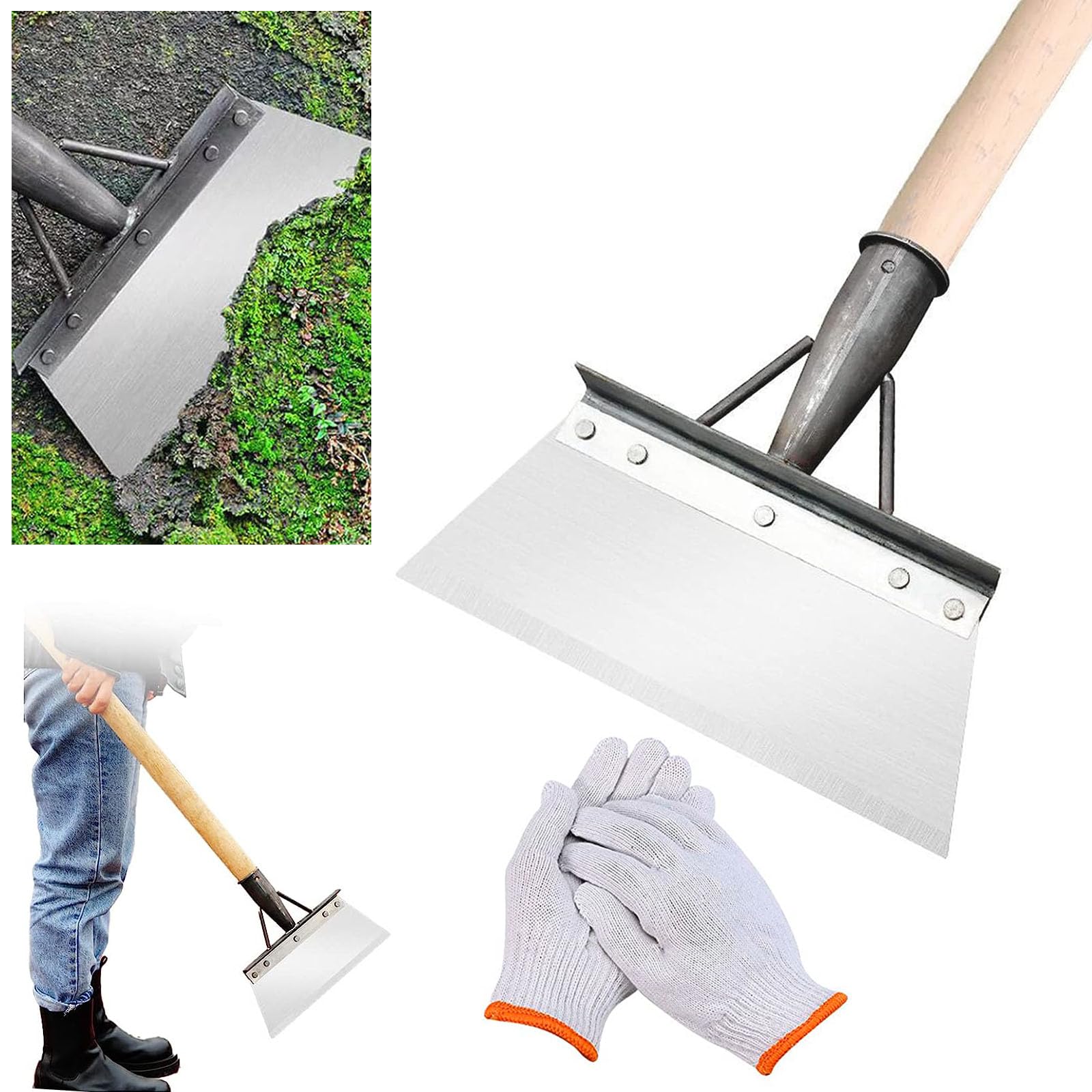 Pala Multifunzionale In Acciaio Temperato Per Giardinaggio E Diserbo, Deicer E Rimozione Muschio, Robusta E Pratica (21x25.5x3.4 Cm)